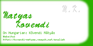 matyas kovendi business card